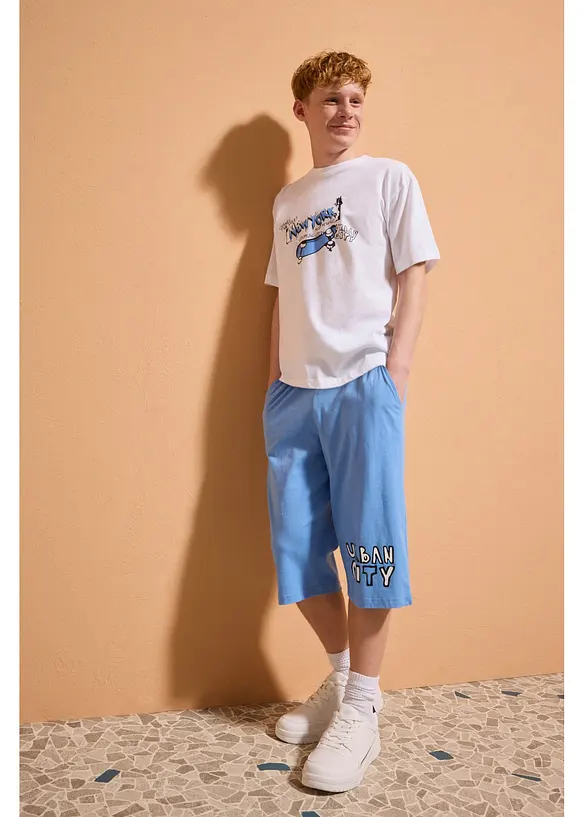 T-shirt loose et bermuda long en jersey 100% coton (ens. 2 pces), bonprix