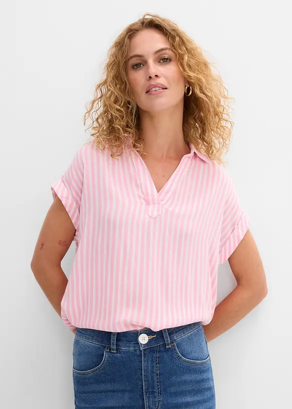 Blouse manches courtes en viscose fluide, bonprix