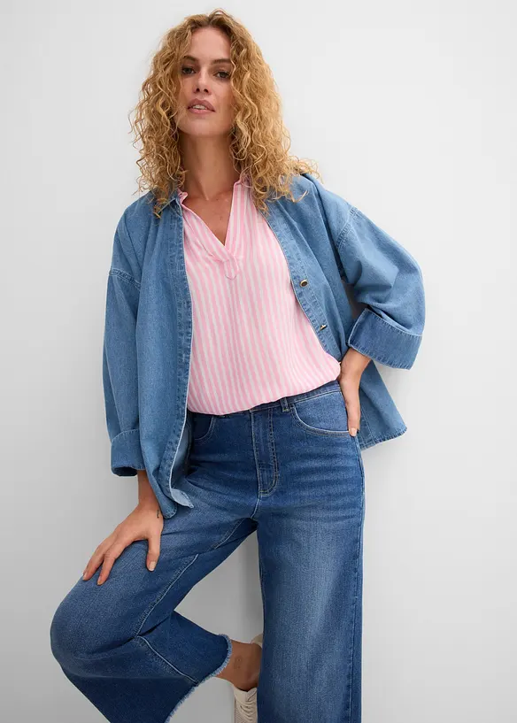 Blouse manches courtes en viscose fluide, bonprix