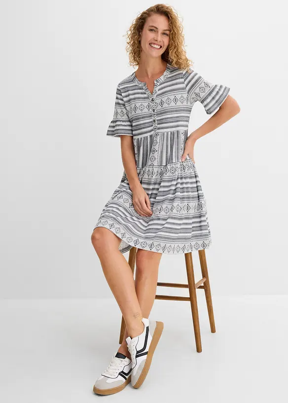 Shirtkleid aus flie&szlig;endem Viskose-Mix, bonprix