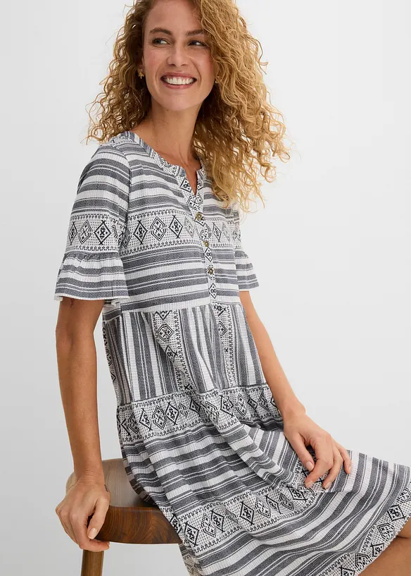 Shirtkleid aus flie&szlig;endem Viskose-Mix, bonprix