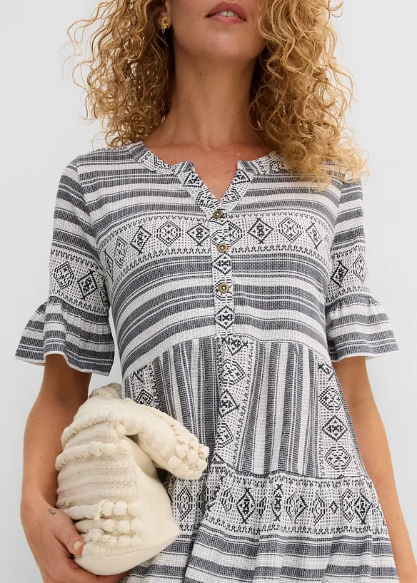 Shirtkleid aus flie&szlig;endem Viskose-Mix, bonprix