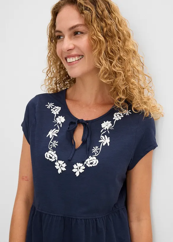 Baumwoll Tunika-Kleid, kurzarm, bonprix