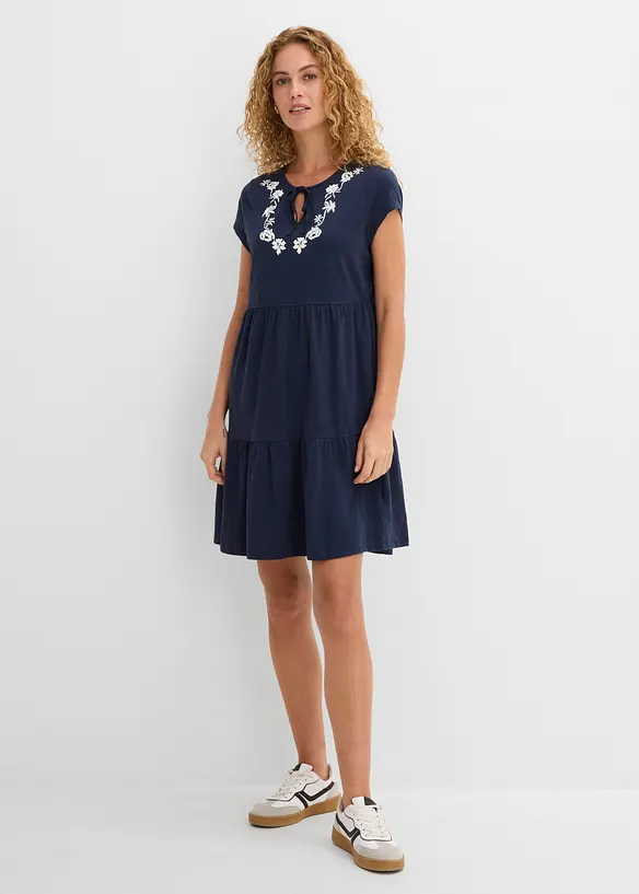 Baumwoll Tunika-Kleid, kurzarm, bonprix