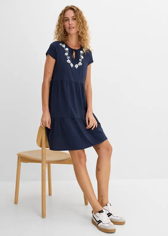 Baumwoll Tunika-Kleid, kurzarm, bonprix