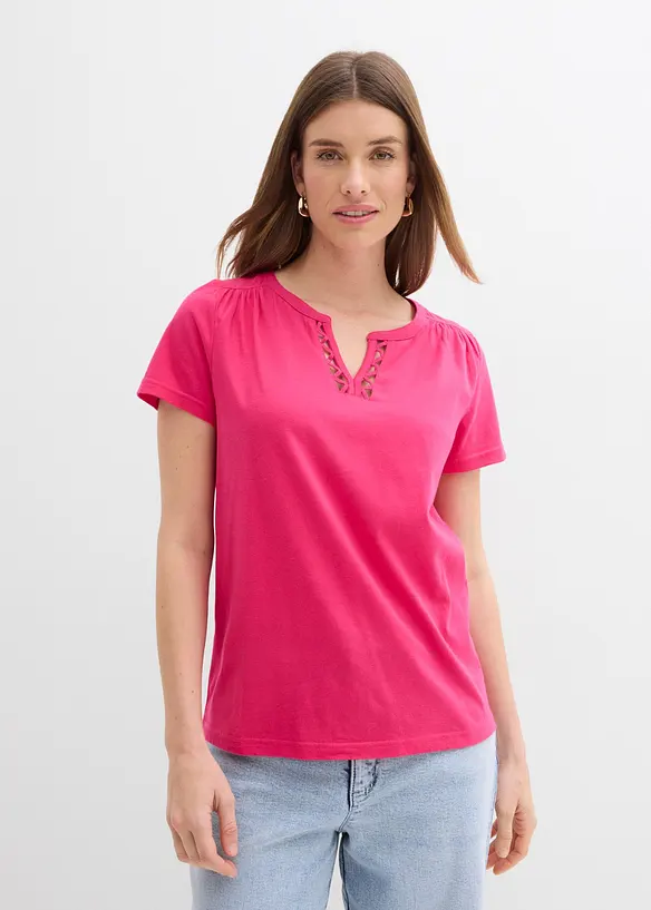 T-shirt &agrave; encolure originale, bonprix