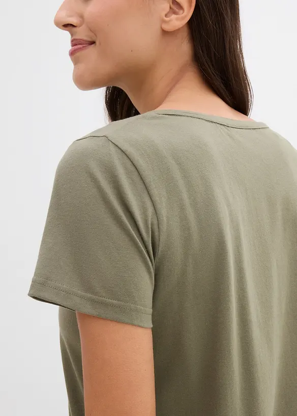 T-shirt &agrave; encolure originale, bonprix