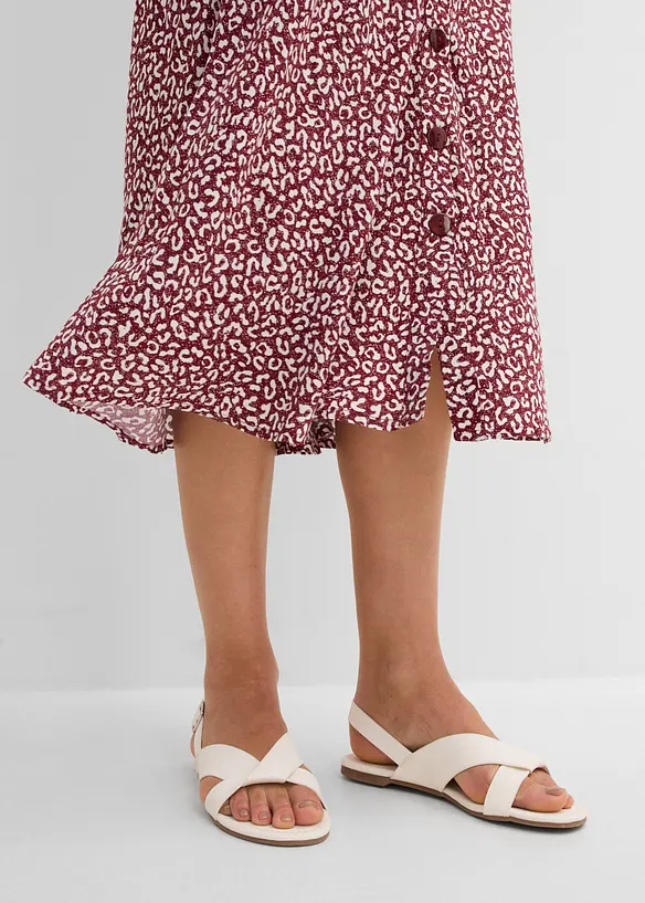 Midi-Viskoserock mit Taschen, bonprix