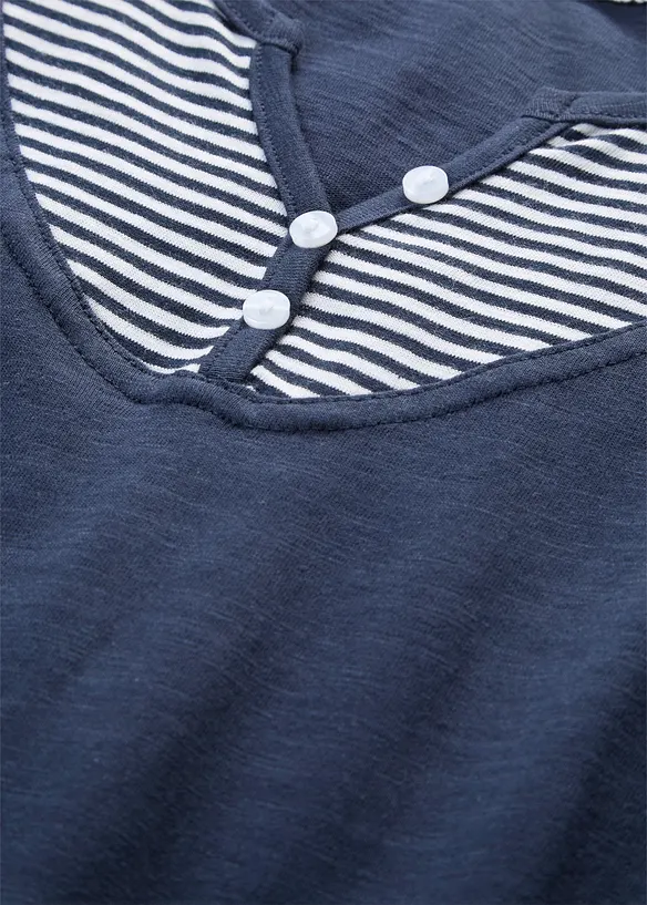 T-shirt coton style 2 en 1, manches courtes, bonprix