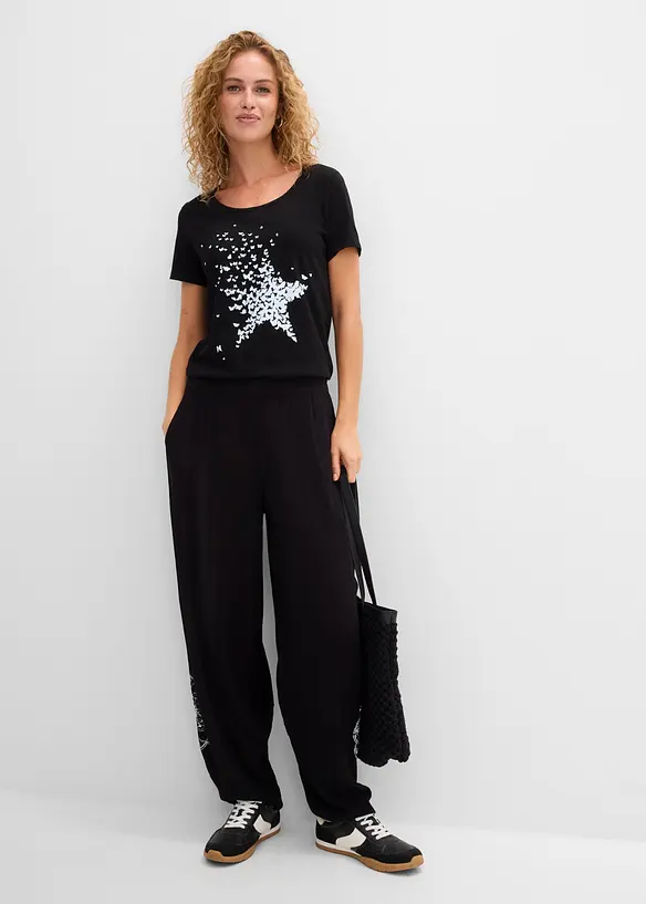 Flammgarn-Shirt aus Bio-Baumwolle, kurzarm, bonprix