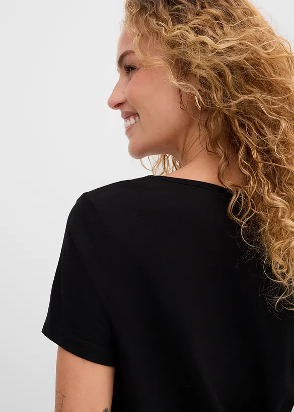 Flammgarn-Shirt aus Bio-Baumwolle, kurzarm, bonprix