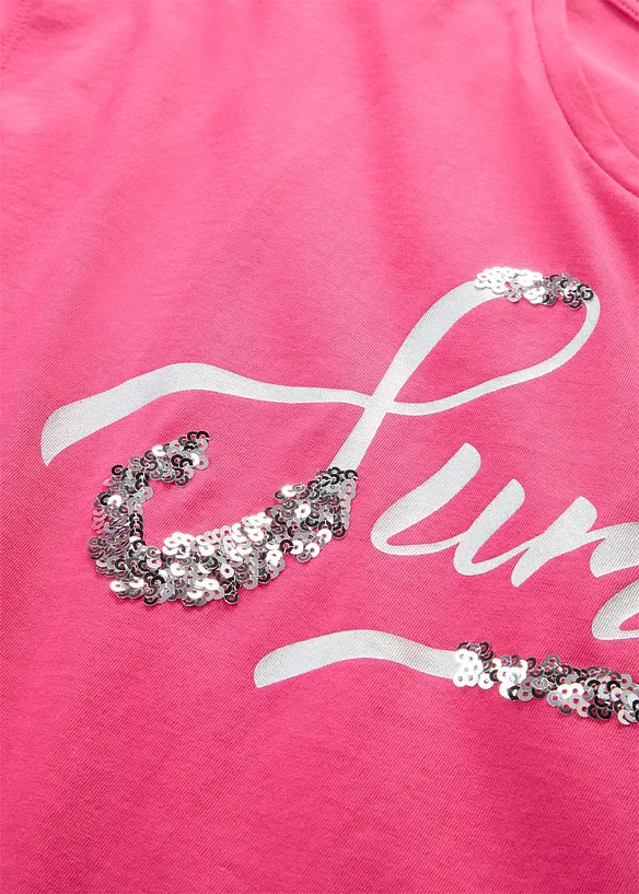 T-shirt avec inscription &agrave; sequins, bonprix