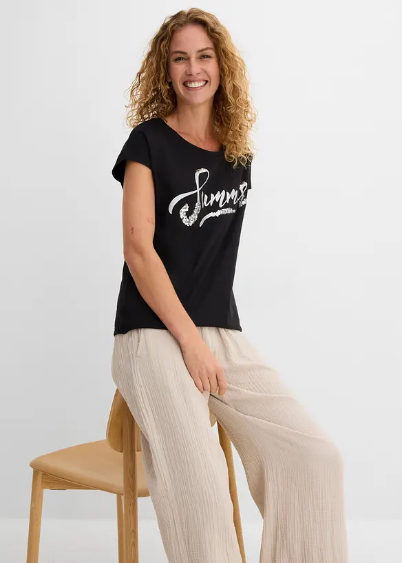 Shirt mit Pailletten, bonprix