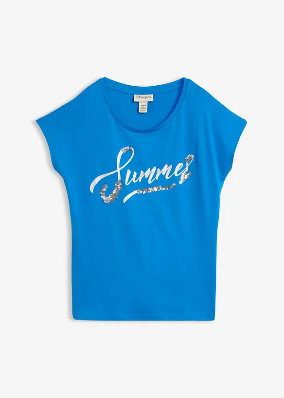 T-shirt avec inscription &agrave; sequins, bonprix