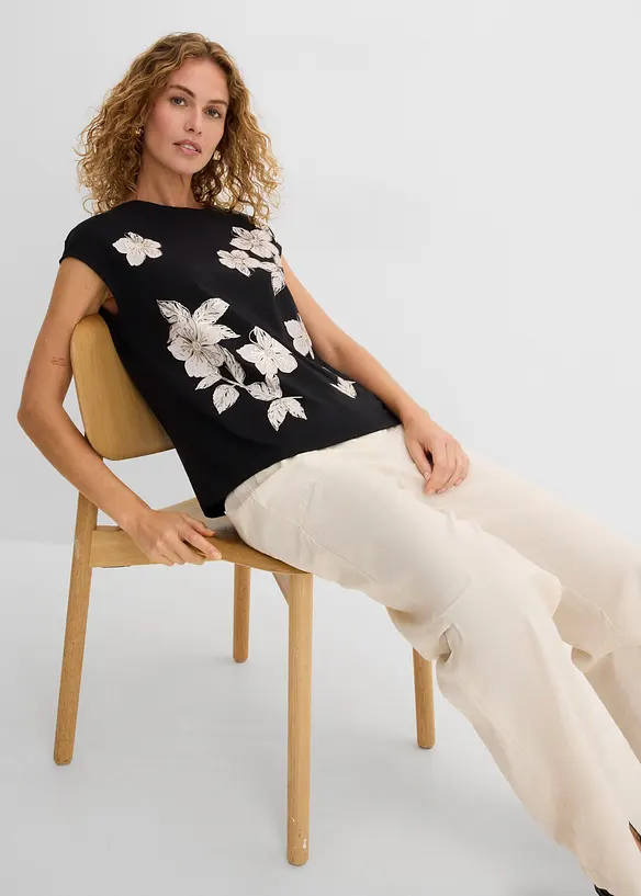 T-shirt &agrave; motif floral, bonprix