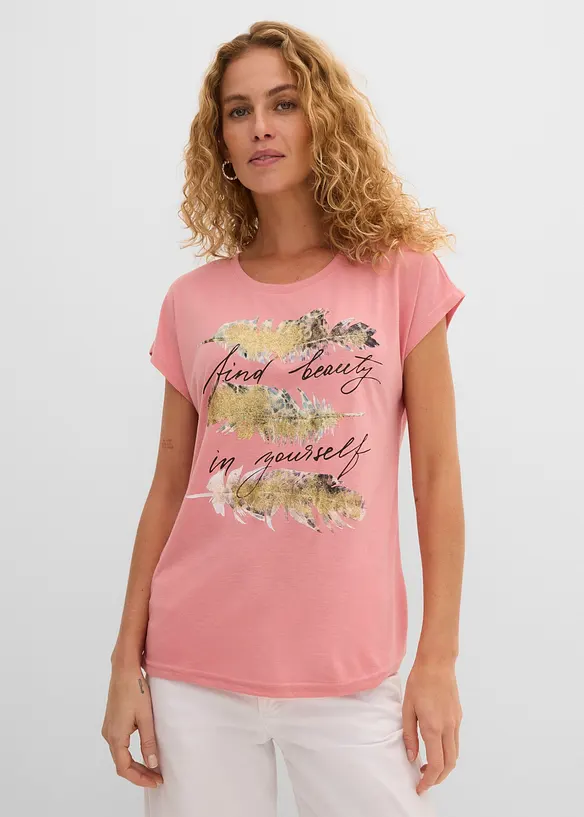 T-Shirt mit Glitzerdruck, bonprix
