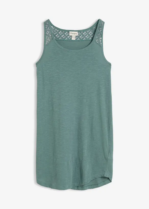 Robe en jersey coton avec dentelle, bonprix