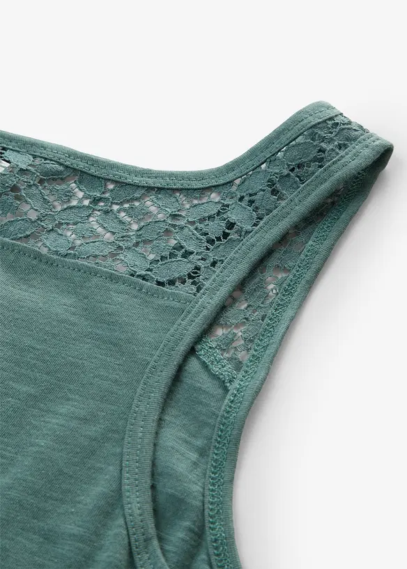 Robe en jersey coton avec dentelle, bonprix