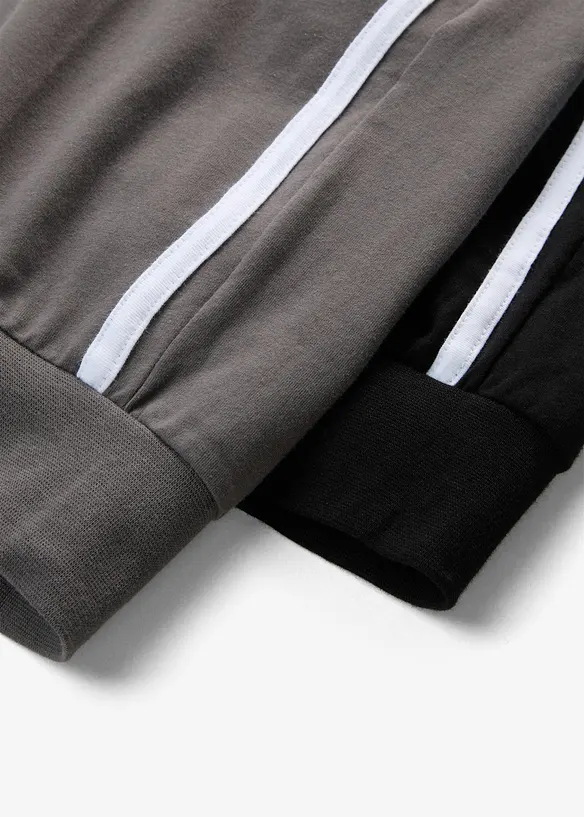 Lot de 2 pantalons de jogging en coton, longueur 3/4, bonprix