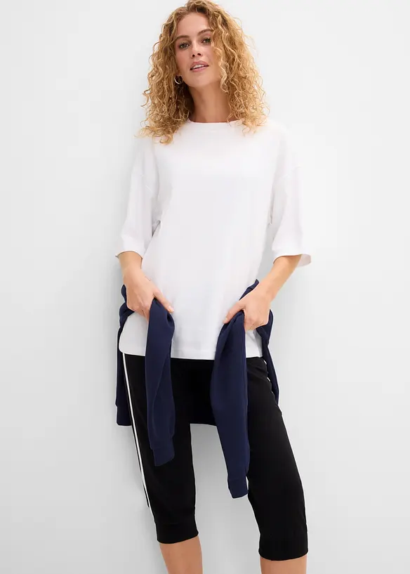 Lot de 2 pantalons de jogging en coton, longueur 3/4, bonprix