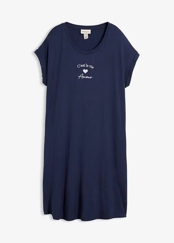 Robe en jersey viscose extensible avec broderie poitrine, bonprix