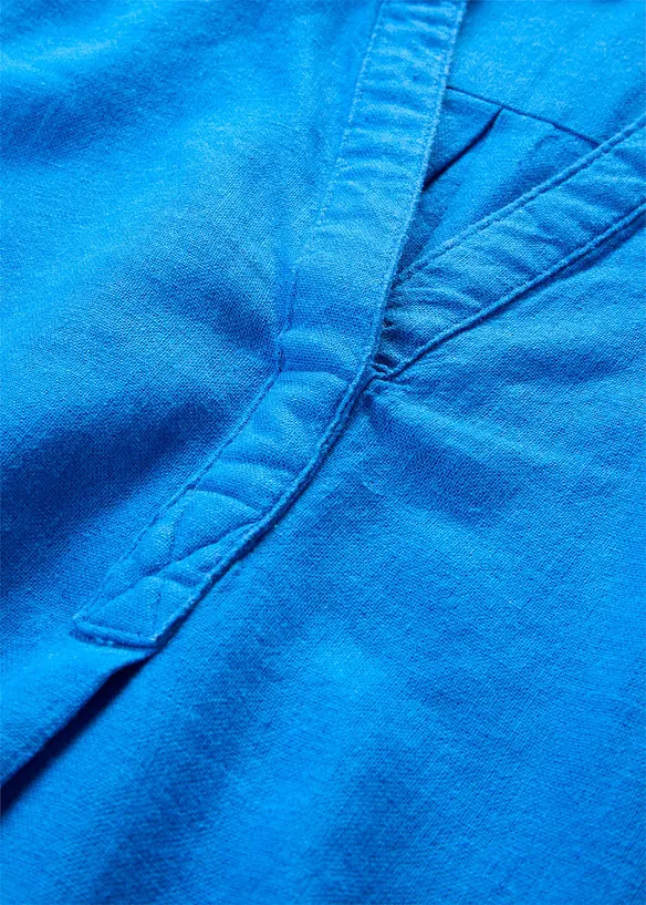 Blouse en lin m&eacute;lang&eacute;, manches 3/4, bonprix