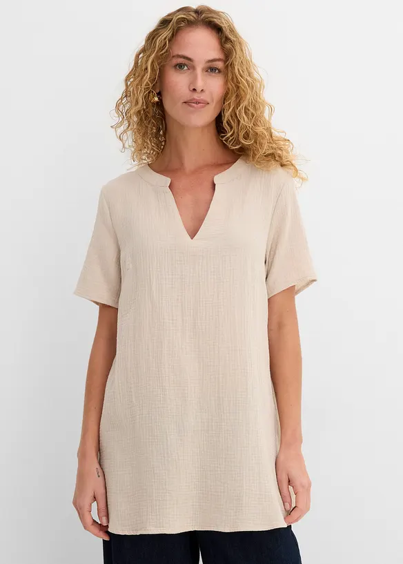 Musselin Long-Tunika aus reiner Baumwolle, bonprix