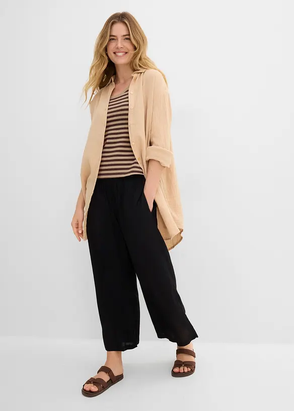 Pantalon large en viscose fluide, bonprix