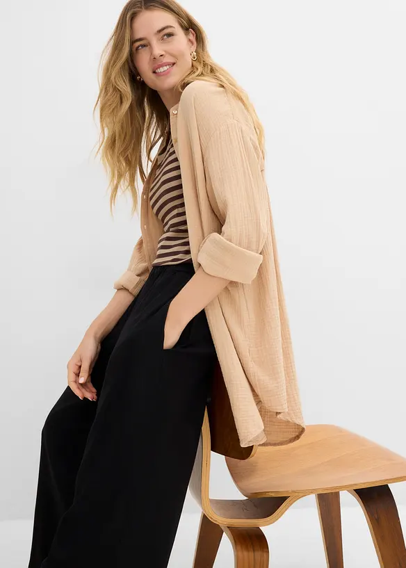 Pantalon large en viscose fluide, bonprix