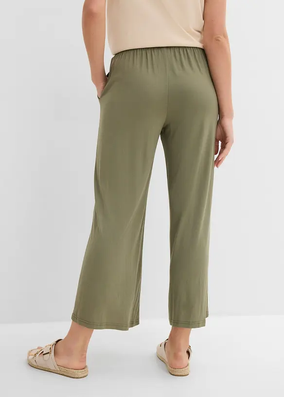 Pantalon fluide en jersey viscose, longueur 7/8, bonprix