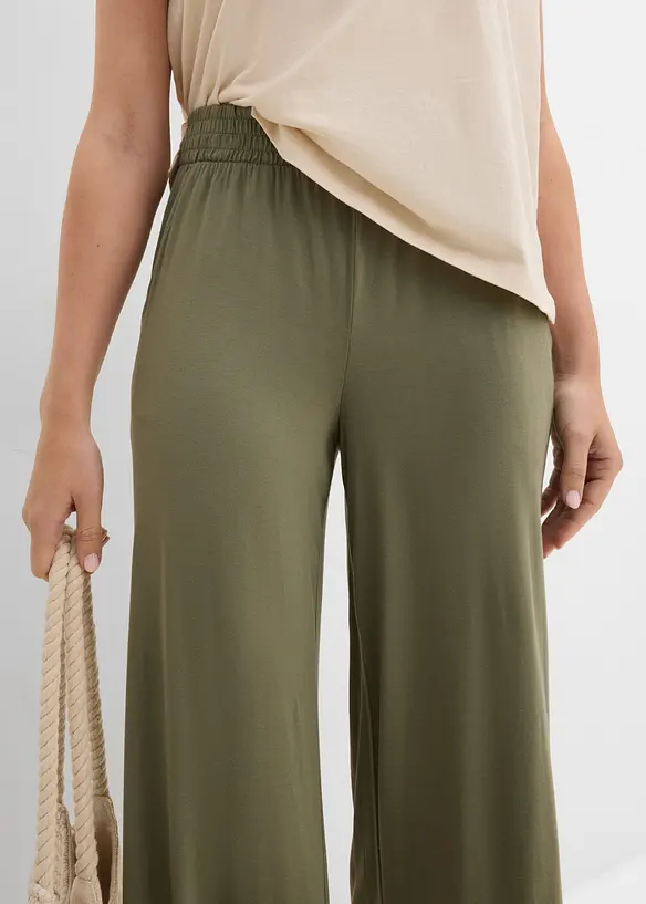 Pantalon fluide en jersey viscose, longueur 7/8, bonprix