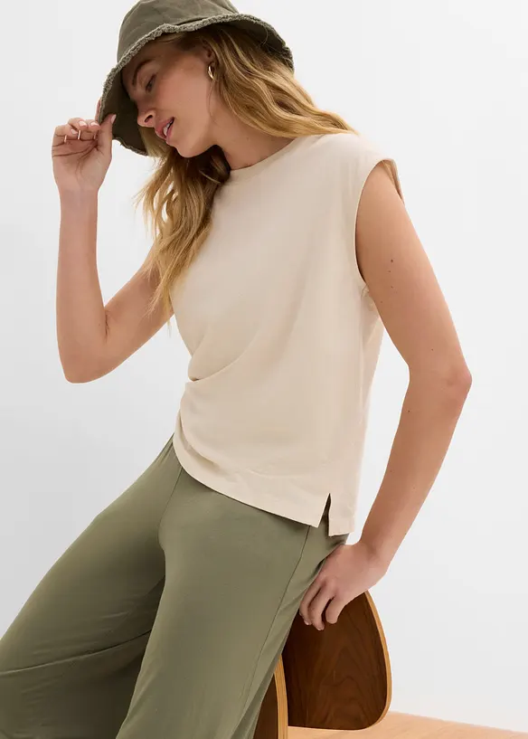 Pantalon fluide en jersey viscose, longueur 7/8, bonprix