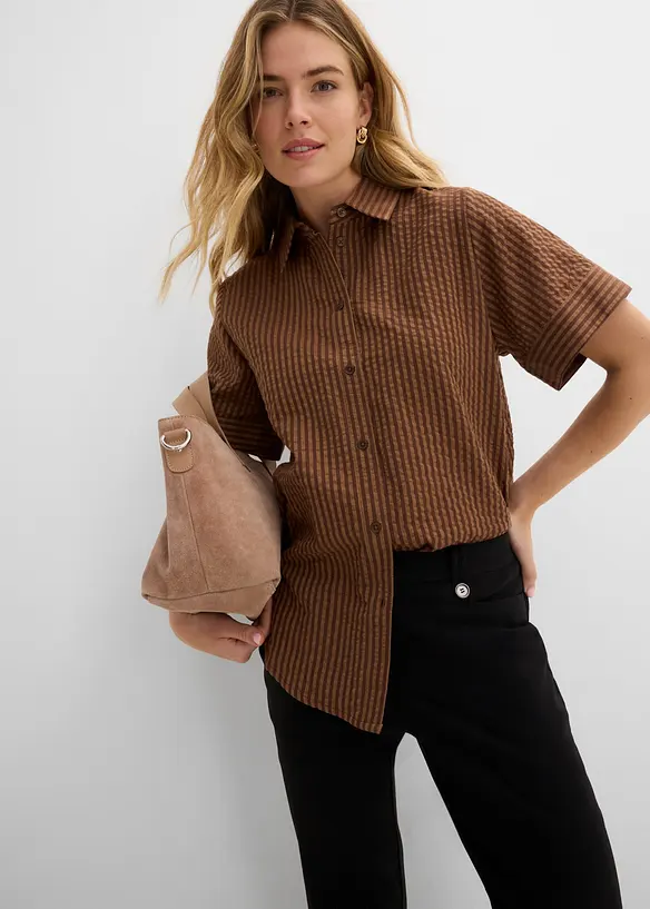 Pantalon 7/8 en bengaline avec taille &eacute;lastiqu&eacute;e, bonprix