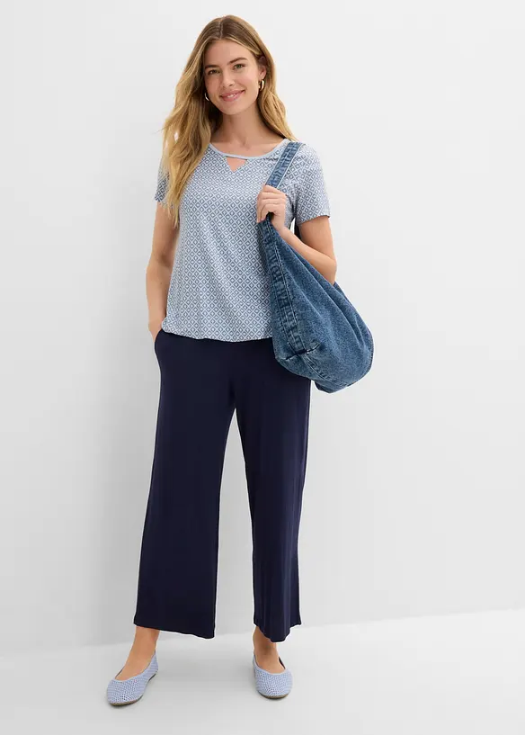 T-shirt &agrave; base &eacute;lastiqu&eacute;e, manches courtes, bonprix