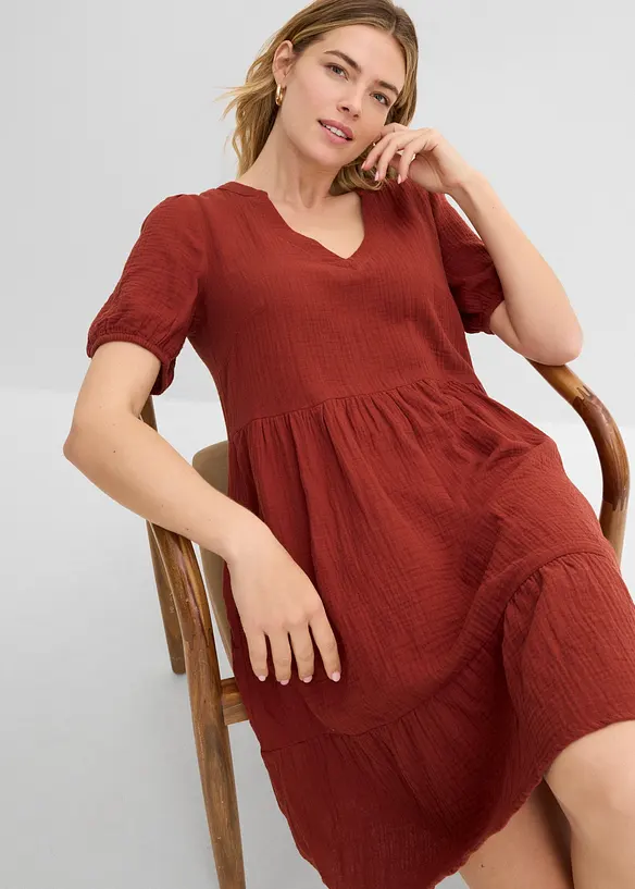 Robe oversize en gaze de coton, bonprix