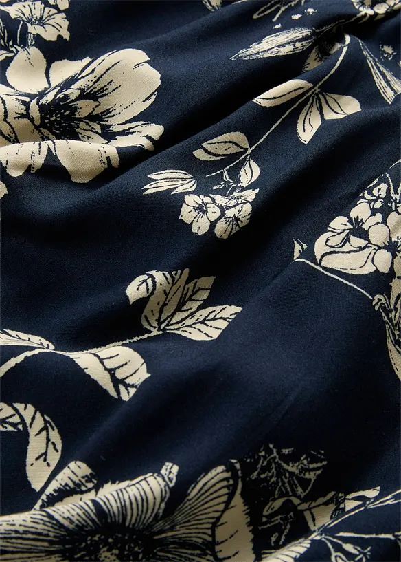 Jupe longue en viscose avec taille &eacute;lastique et lien &agrave; nouer, bonprix