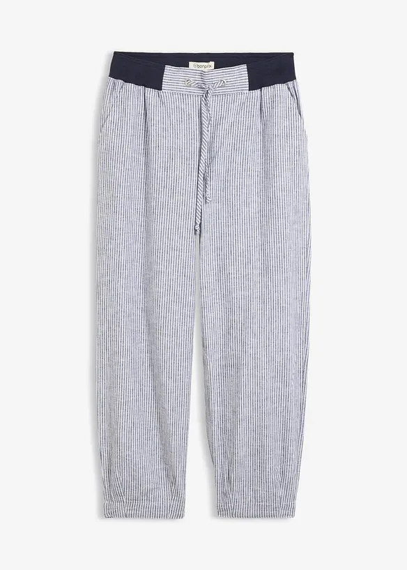 Hose mit Leinen, 7/8 L&auml;nge, bonprix
