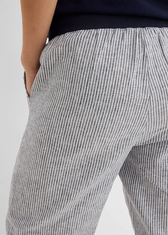 Hose mit Leinen, 7/8 L&auml;nge, bonprix