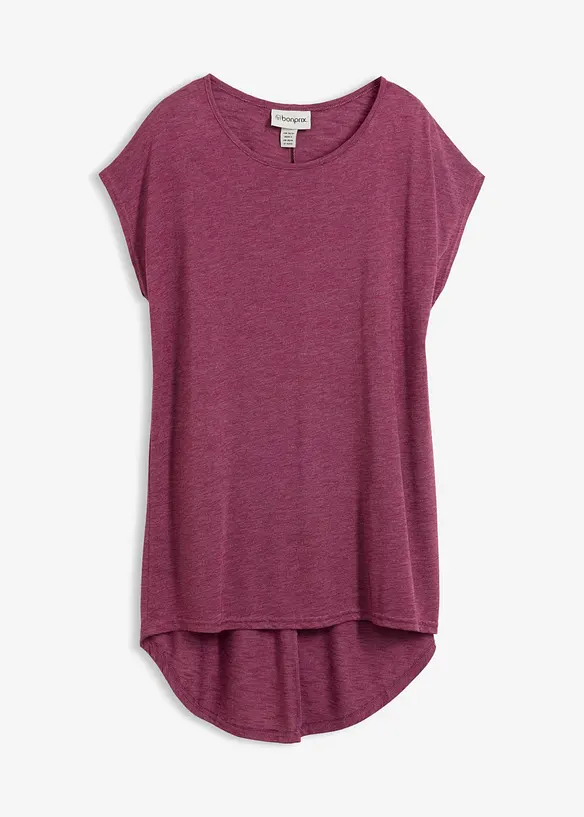 T-shirt long en viscose m&eacute;lang&eacute;e, bonprix
