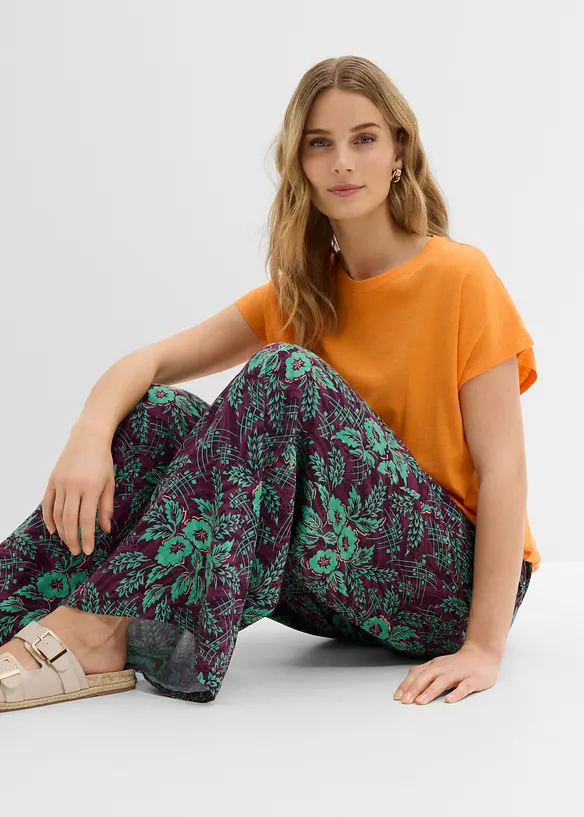 Pantalon palazzo en viscose fluide, bonprix