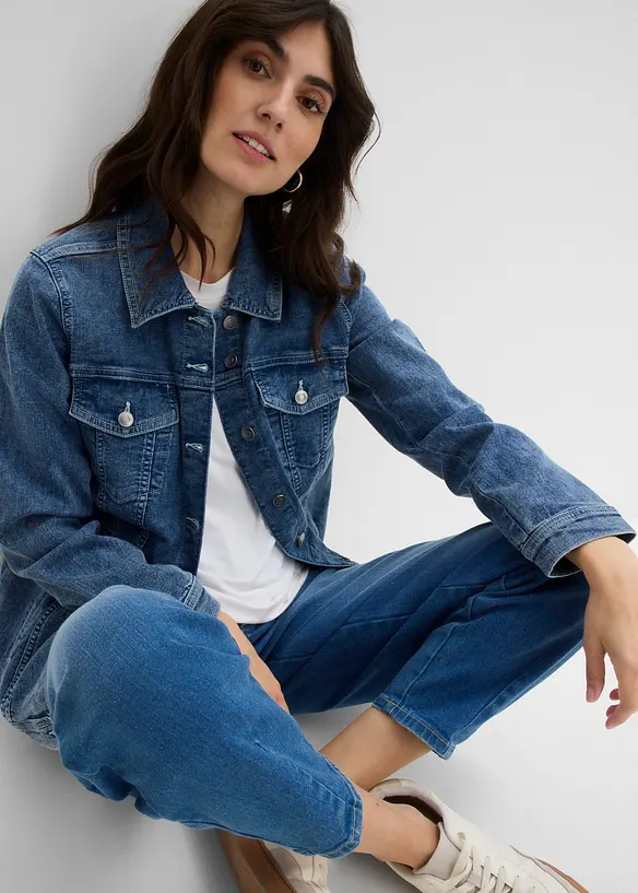 Veste en jean extensible, coupe boyfriend, bonprix