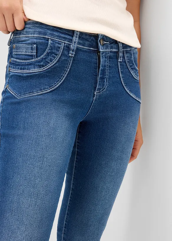 Jean droit taille mi-haute, cropped, bonprix