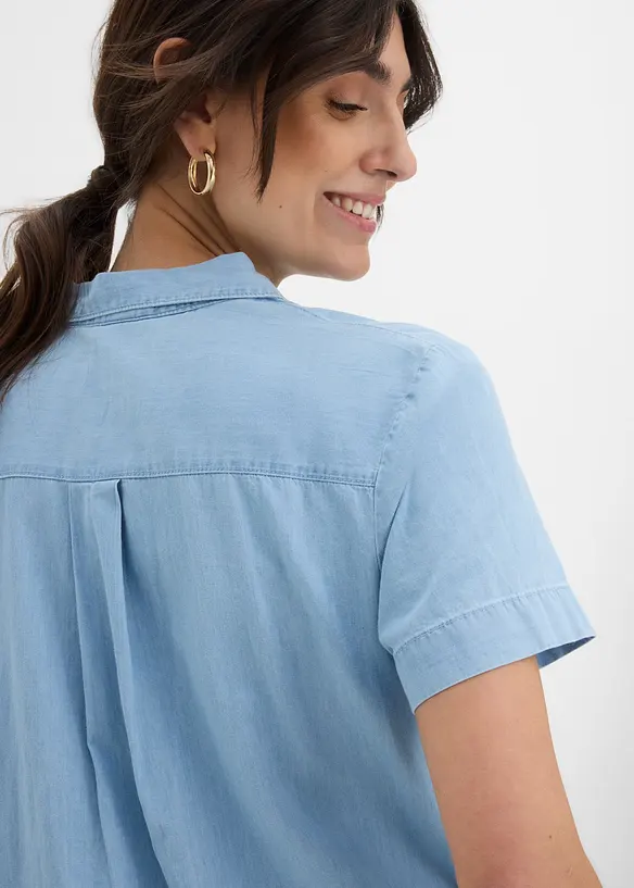 Robe en jean, manches courtes, bonprix