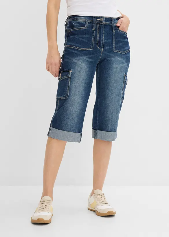 Cargo Jeans, Mid Waist, Stretch, bonprix