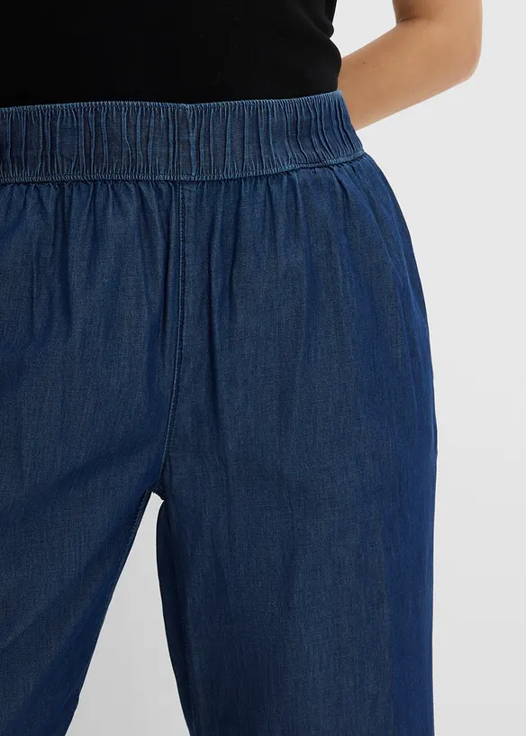 Jean &agrave; enfiler l&eacute;ger avec taille confortable, coupe large, bonprix