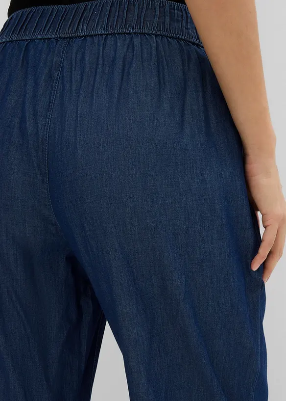 Jean &agrave; enfiler l&eacute;ger avec taille confortable, coupe large, bonprix