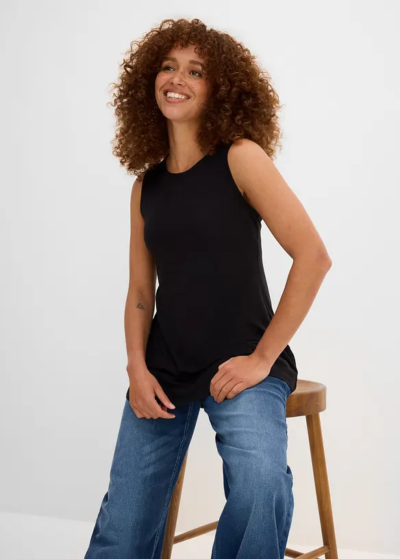 Long-Top aus softer Viskose, 2er- Pack, bonprix