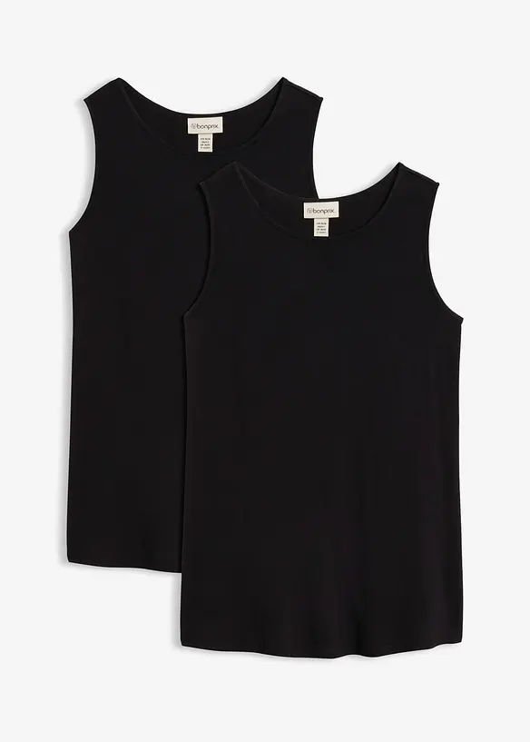 Long-Top aus softer Viskose, 2er- Pack, bonprix