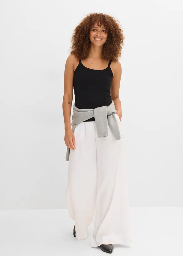 Lot de 2 tops longs coton bretelles spaghetti, bonprix