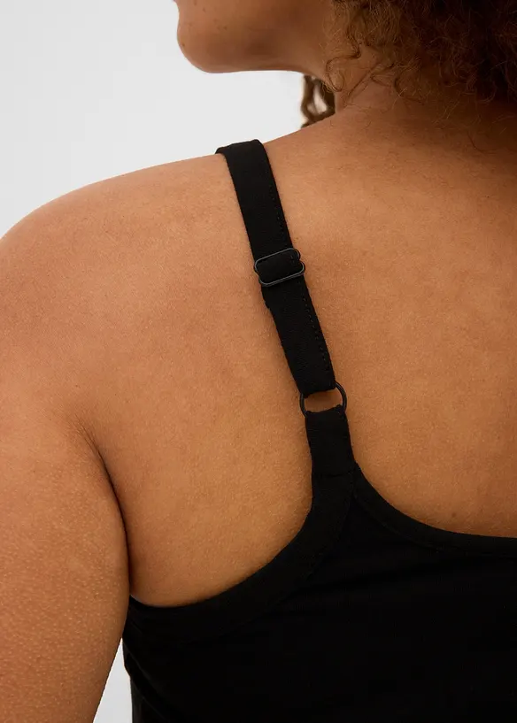 Lot de 2 tops longs coton bretelles spaghetti, bonprix